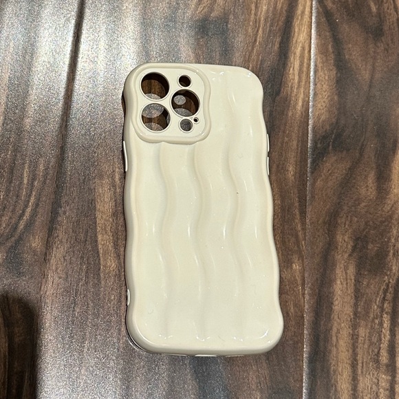 Water Ripple Pattern Curly Wave Frame Soft iPhone 14 Pro Max Phone Case - Picture 2 of 3